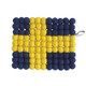 Wool Felt Ball Trivet Hot Pad *SWEDISH FLAG*