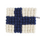 Wool Felt Ball Trivet Hot Pad *FINNISH FLAG*