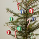 Scandinavian Wool Christmas Ornaments *Candy Cane White/Red*