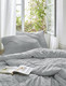 Duvet Cover Set SKY *silver / grey / seersucker cotton*