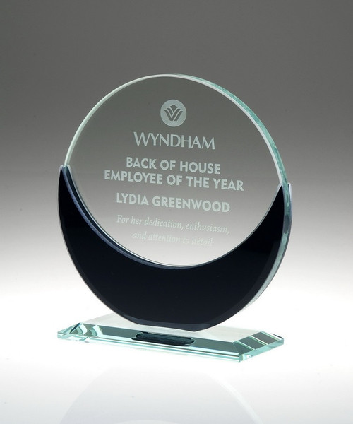 Beautiful Jade Glass Award  combined with Contemporary Black Glass 