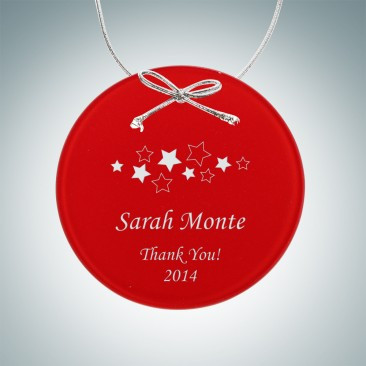 Beveled Red Circle Ornament