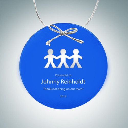 Beveled Blue Circle Ornament