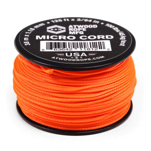 Atwood Rope 1.18mm Micro Cord - Neon Orange Atwood Rope 1.18mm Micro Cord - Neon Orange