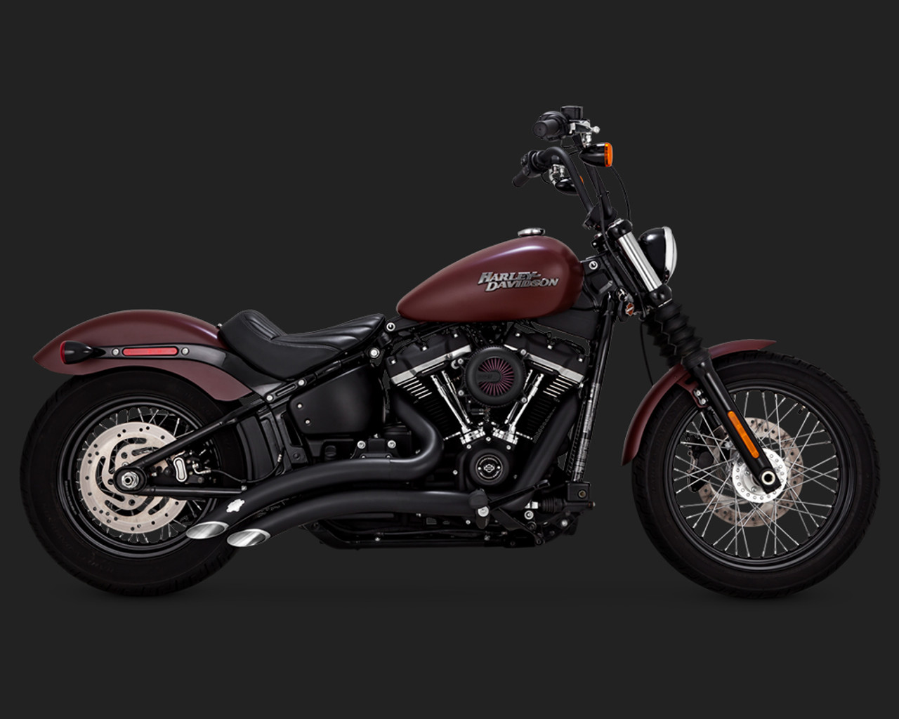 Vance & Hines® Big Radius 2-Into-2 Exhaust System in Chrome or Black for  2018+ Harley FXBB/FB/LR, FLSB/HC/DE/SL - Made in USA - 26077, 46077