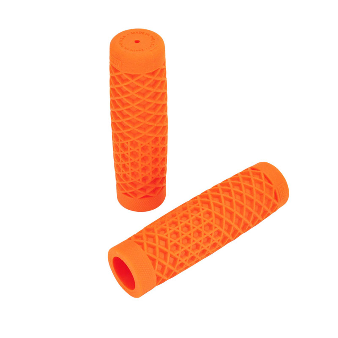 Handlebar Hand Grips black orange 7/8" 1"  wheel pattern soft comfortable rubber