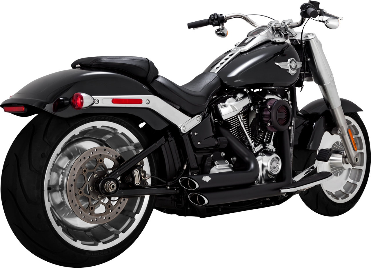 VANCE & HINES Shortshots Staggered Full Exhaust System - 2018-2023 Harley  Fat Boy & Breakout, 2019-2020 FXDR - Matte Black 47335