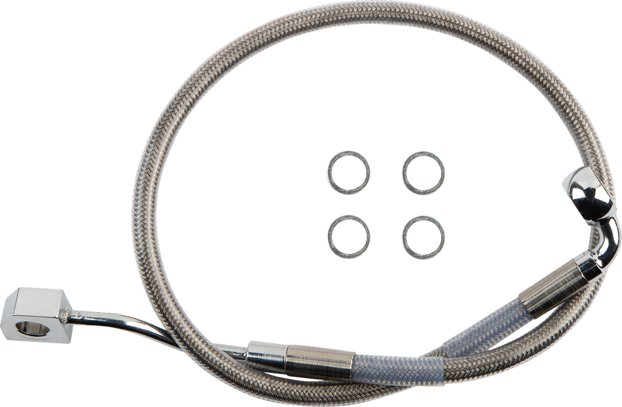 DRAG SPECIALTIES Brake Line - Rear - ABS - Stainless Steel 618599