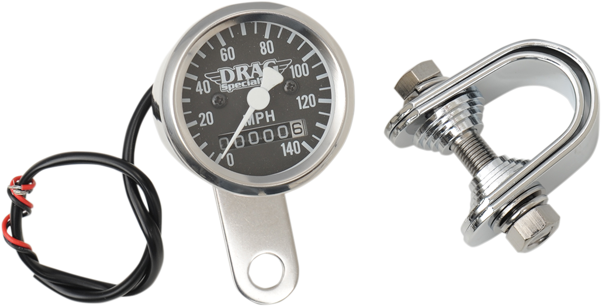 DRAG SPECIALTIES Speedometer - Black - 2:1 Ratio - 1-7/8