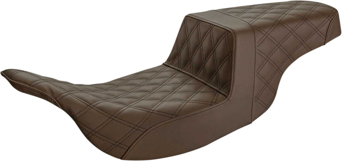 Saddlemen Step 2 Up Brown Front Lattice Stitch Seat Harley 1979-03 XL Sportster main image 0