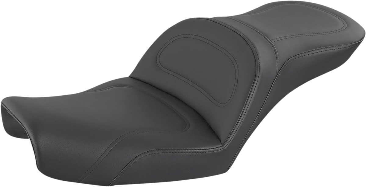 SADDLEMEN Explorer Seat - No Backrest - Stitched - Black - Dyna