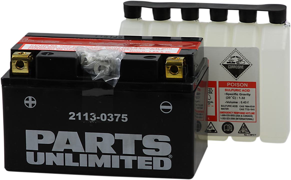 PARTS UNLIMITED AGM Battery YTZ10SBS CTZ10SBS Billet Proof Designs