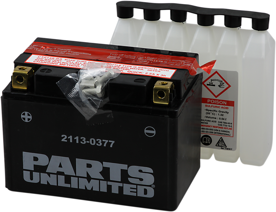 PARTS UNLIMITED AGM Battery YTZ14S-BS CTZ14S-BS Billet Proof