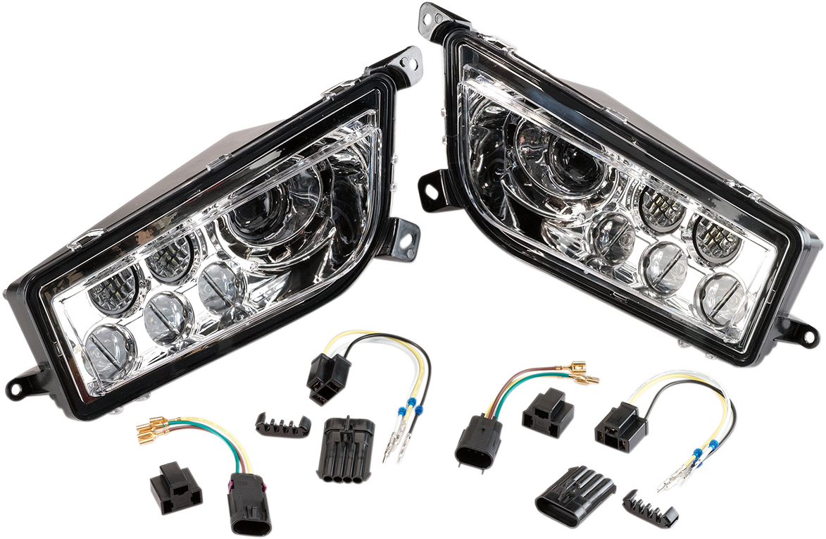 MOOSE UTILITY LED Headlight RZR900/1000 Clear 1003352PU Billet