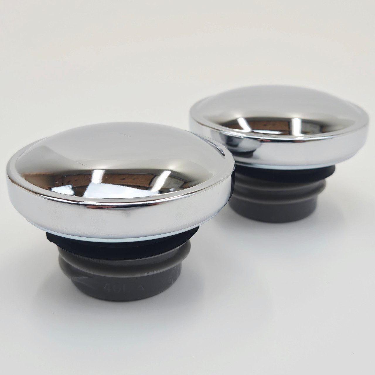 OE Style Chrome Vented / Non-Vented Fat Bob DUAL Gas Caps - LEFT