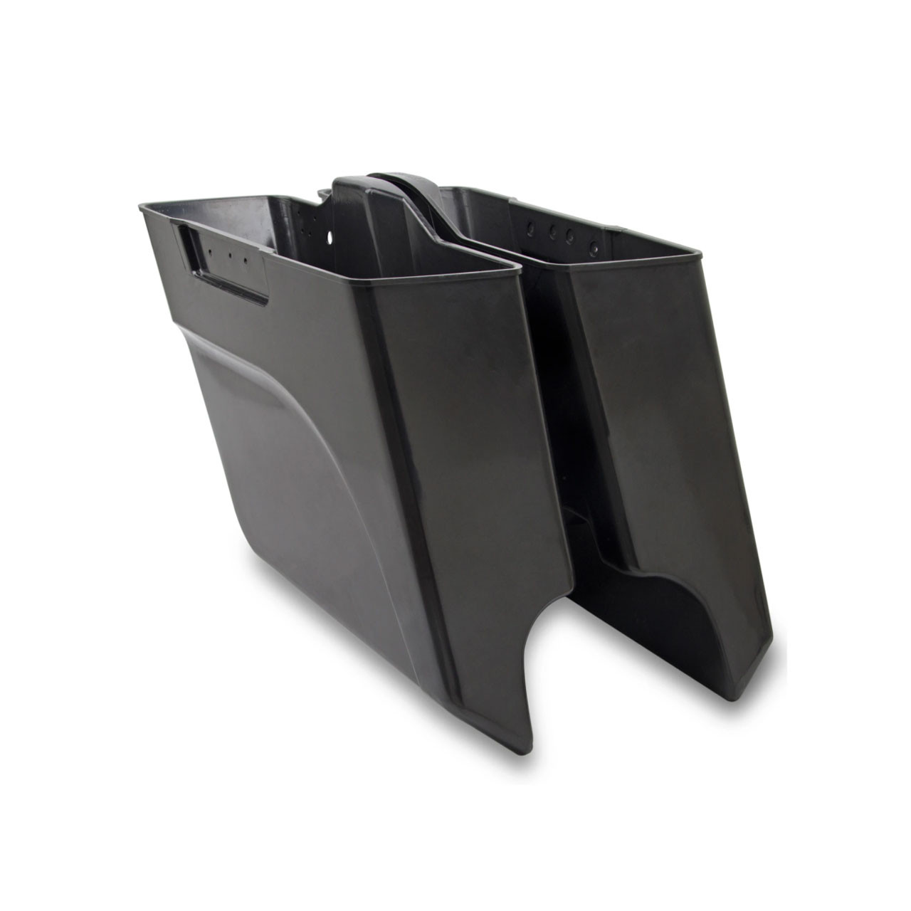Arlen Ness® Angled Left Side Saddlebag in Black ABS plastic 60150