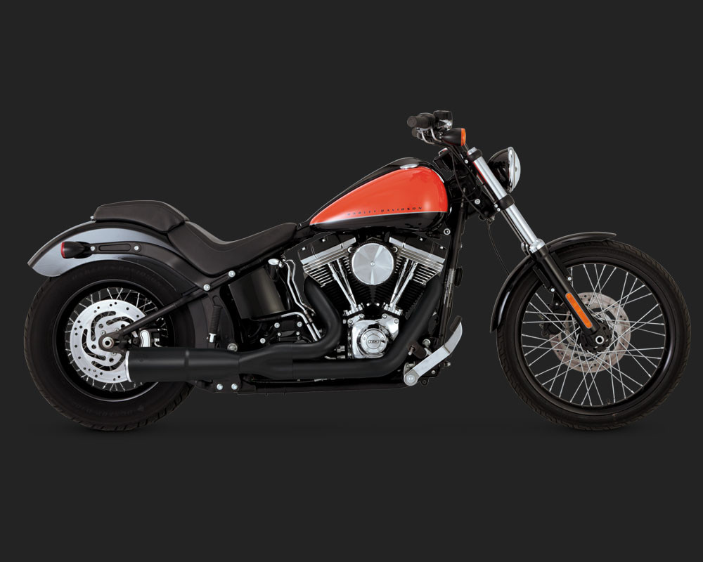 VANCE & HINES パフォーマンスエキゾーストシステム ブラック Vance & Hines® Hi-Output Black 2-into-1 Short Exhaust System for
