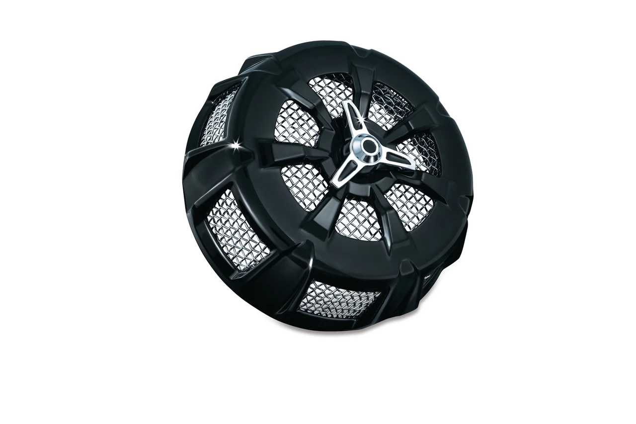 Kuryakyn® Alley Cat Black Air Cleaner Cover with Stainless Mesh 
