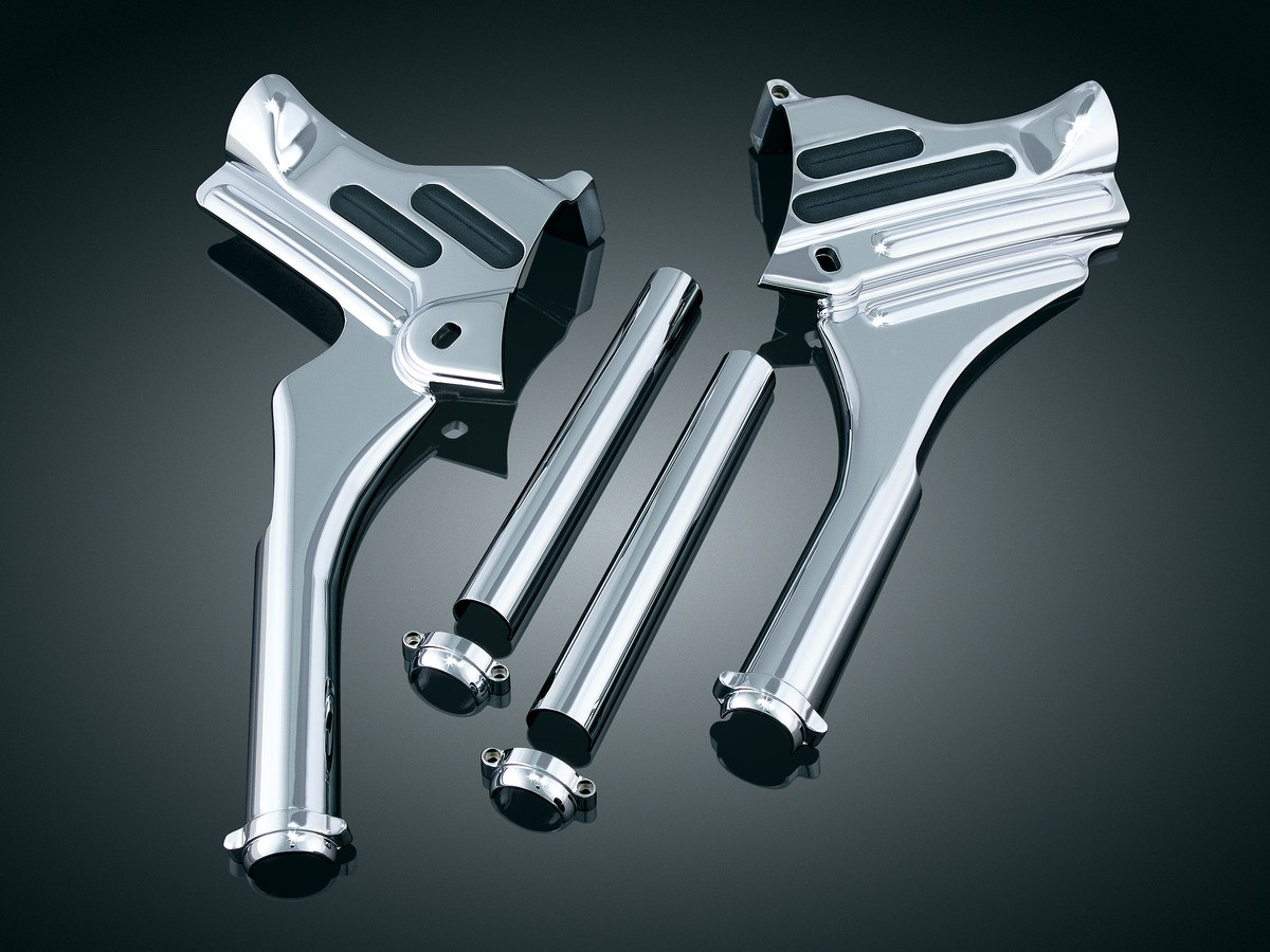 Kuryakyn Deluxe Neck Covers In Chrome Finish For Harley Davidson 1995-2005 Touring Motorcycles (8146) | ARH Custom USA
