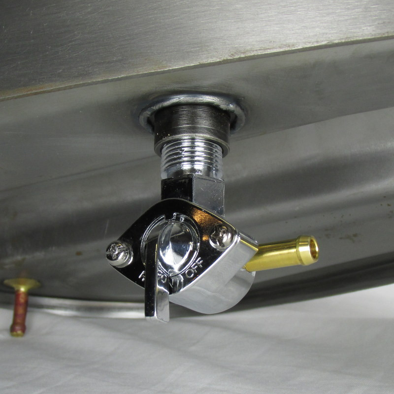 1/4” Petcock with 90 Degree Elbow Chrome, For Use with 1/4" ID Fuel