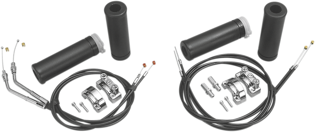 S&S Cycle® 39" DualCable Chrome/Black Twist Throttle Assembly Kit