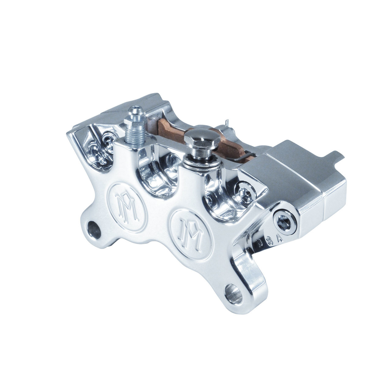 Performance Machine© Chrome 4-Piston Brake Caliper with Pads