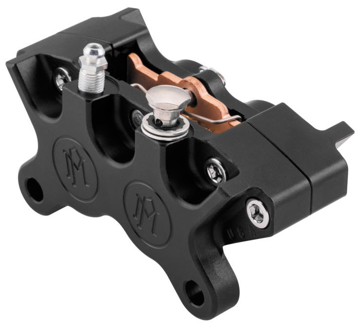 Ultima BLACK 4Piston Motorcycle Brake Caliper w/ Pads Billet Alum CNC