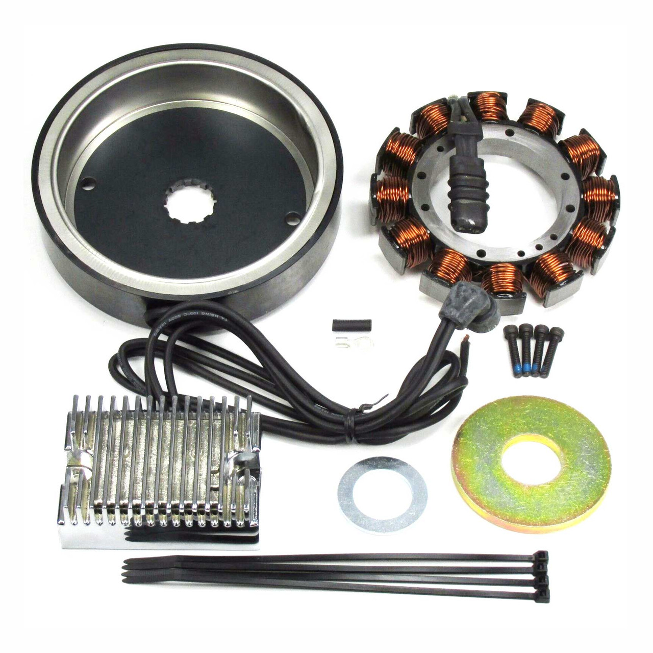 CHROME 32 AMP PERFORMANCE CHARGING SYSTEM KIT FOR HARLEY BIG TWIN 1970/1999