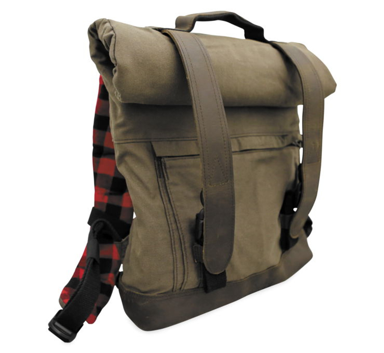 waxed roll top backpack