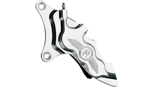 PERFORMANCE MACHINE Chrome 6-Piston Differential-Bore Front Bake Caliper, LEFT. 11.5" Rotor. For many 2000-2014 Harley models - 0051-2915-CH