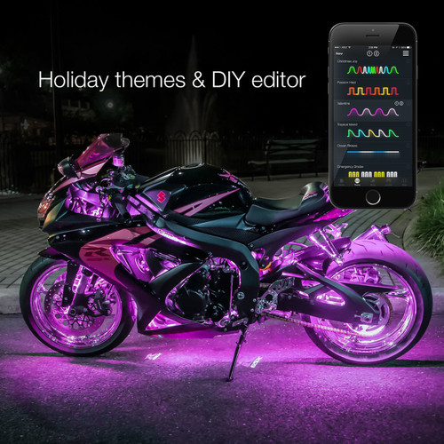 Advanced Purple LED Mini Motorcycle Lighting Kit