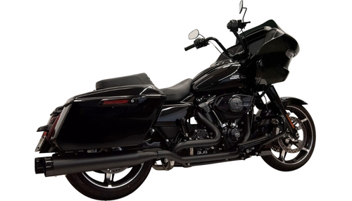 BASSANI XHAUST 4-1/2" Straight Can Slip-On Mufflers, Black with Black End Cap - Fits 1995-2016  Harley Twin Cam Touring and M8 - 1F744B