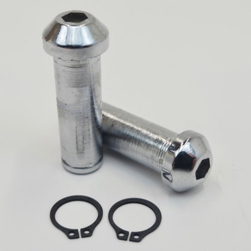 Chrome Socket Clutch & Brake Lever Pins with Snap Rings for ALL 1982-2007 Harley Big Twin FX/FL & Touring, 1982-2003 Sportster, 1986-2014 Softail, 1984-1994 FXR, 1991-2014 Dyna - Replaces HD# 45032-82