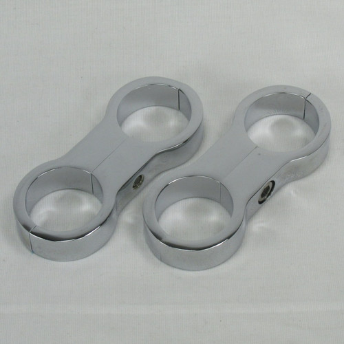 Billet V-Cooler Mounting Clamps for the Billet V-Cooler Oil Coolers, Chrome -  1-1/8" x 1-1/8"