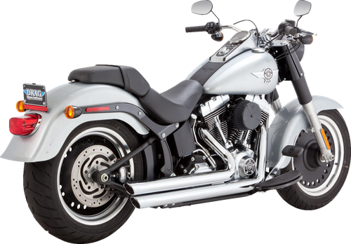 VANCE & HINES Big Shots Staggered Exhaust System, Chrome for 1986-2009 Harley Softail - 17959