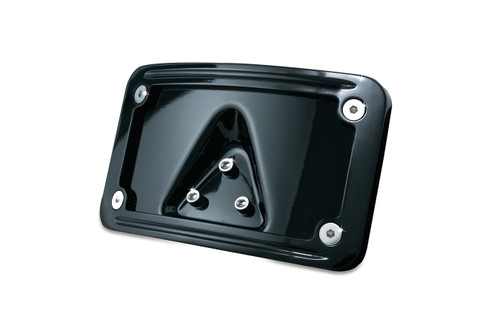 Kuryakyn® Gloss Black Curved Horizontal Side Mount License Plate Holder  (Multi-Fit) 3125 - Billet Proof Designs