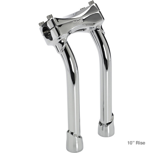 Biltwell® Murdock Pullback Chrome 10" Handlebar Risers & Top Clamp Kit Universal Fit for 1" Handlebars 6404-105-10
