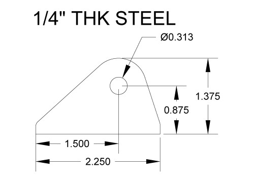Off Set Mounting Tab 38 16 Thread 14 Thick Mild Steel Made In The Usa