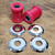 Heavy Duty RED Urethane Handlebar Bushing Kit for 1973-Later Harley Big Twin FX/FL, Touring, Softail, Dyna, FXR & 1973-2003 Harley Sportster Models - Includes Spacers & Chrome Washers - Replaces HD# 56157-85T
