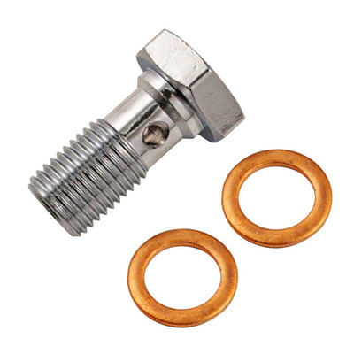 Goodridge 10mm Single Chrome Banjo Bolt 3 8 24 With Crush Washers Made In England Works With Hydro Clutch And Brake Calipers