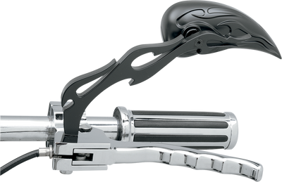 DRAG SPECIALTIES Flame Mirrors - Black 76446B - Billet Proof Designs