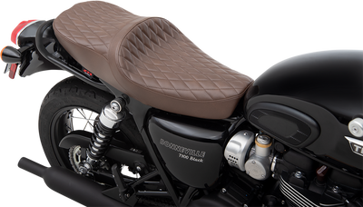 Z1R Low TR Seat, Cafe Style, Brown with Diamond Stitching, for