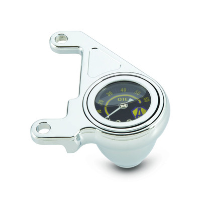 Arlen Ness® Oil Pressure Gauge Kit in Chrome for 99-17 Harley Twin Cam, Shield Logo 15658