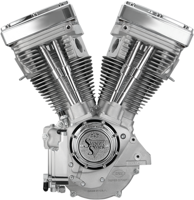 S&S Cycle® Natural/Chrome V80 Long-Block Engine for 1984-1999 Harley Models  with Evolution Big Twin Motor; 1970-1999 Custom Chassis with Alternator