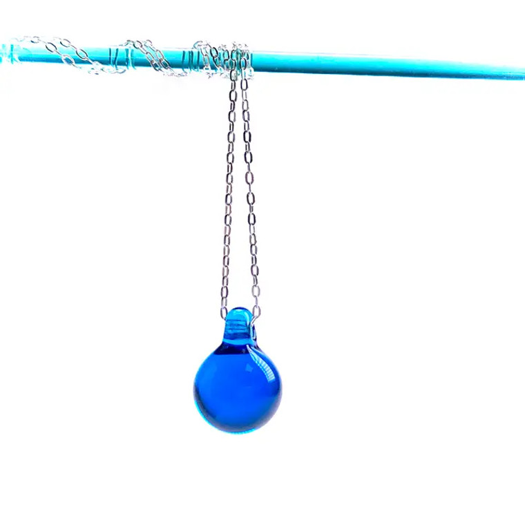 Aqua Glass Globe Necklace