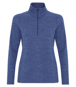 DYNAMIC HEATHER FLEECE 1/2 ZIP LADIES' SWEATSHIRT - Front Logo Included