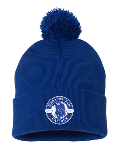Highlander Park Falcons Pom-Pom Cuffed Beanie