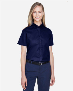 Core365 78194 Women's Optimum Short Sleeve Twill Shirt custom decorated — Sport X Canada