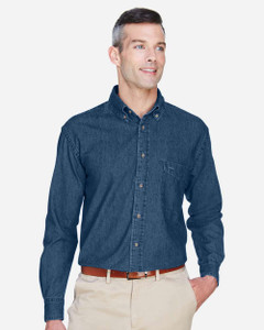 Harriton M550 Men's Denim Shirt custom decorated — Sport X Canada