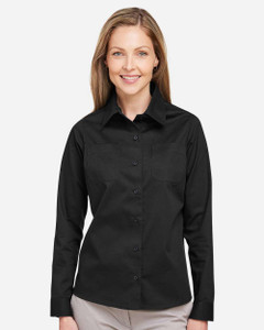 Harriton M585LW Women's Advantage IL Long Sleeve Workshirt custom decorated — Sport X Canada